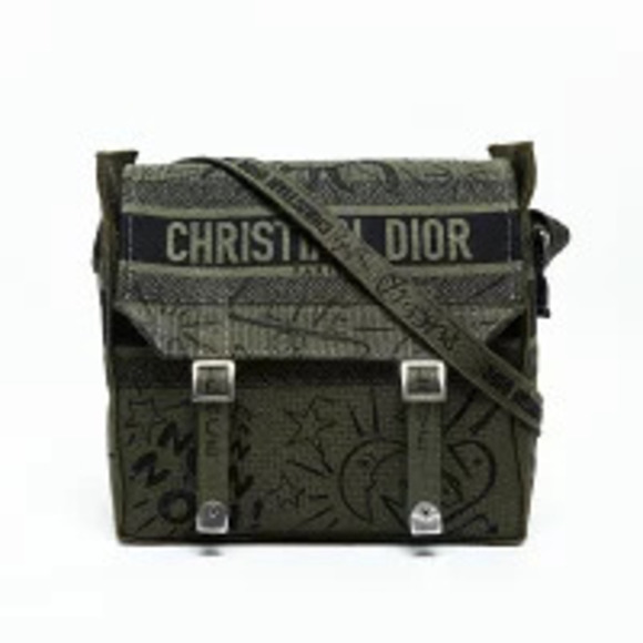Christian Dior Camp Jacquard Shoulder Bag Green main image 2